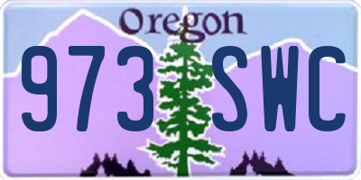 OR license plate 973SWC