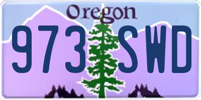 OR license plate 973SWD