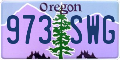 OR license plate 973SWG