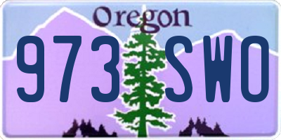 OR license plate 973SWO