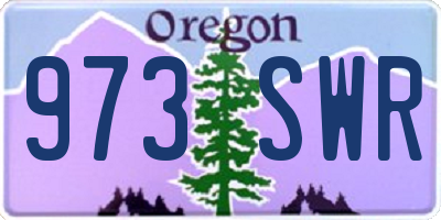 OR license plate 973SWR