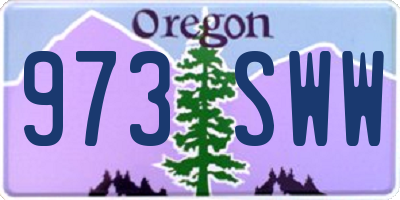OR license plate 973SWW