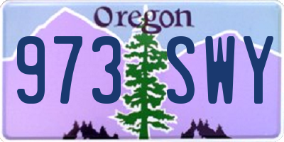 OR license plate 973SWY