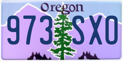 OR license plate 973SXO