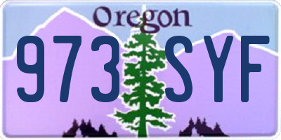 OR license plate 973SYF
