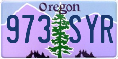 OR license plate 973SYR
