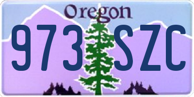 OR license plate 973SZC