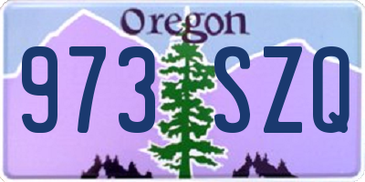 OR license plate 973SZQ