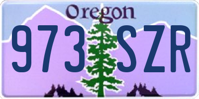 OR license plate 973SZR