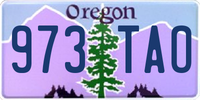 OR license plate 973TAO