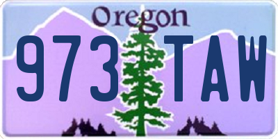OR license plate 973TAW