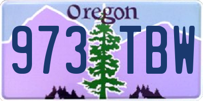 OR license plate 973TBW