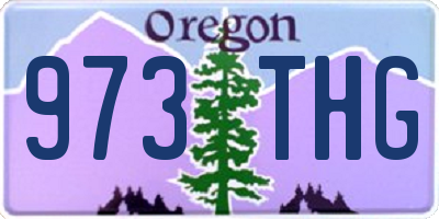 OR license plate 973THG