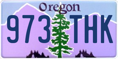 OR license plate 973THK