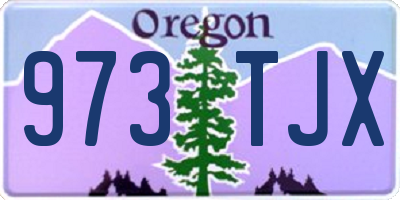 OR license plate 973TJX