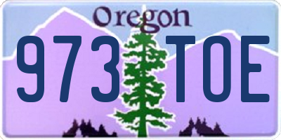 OR license plate 973TOE