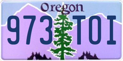 OR license plate 973TOI