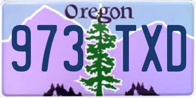 OR license plate 973TXD