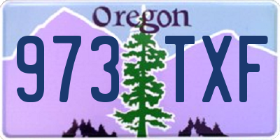 OR license plate 973TXF