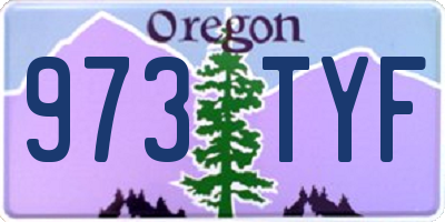 OR license plate 973TYF