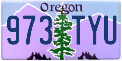 OR license plate 973TYU