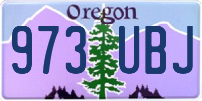 OR license plate 973UBJ