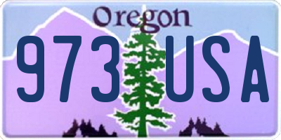 OR license plate 973USA