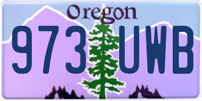 OR license plate 973UWB