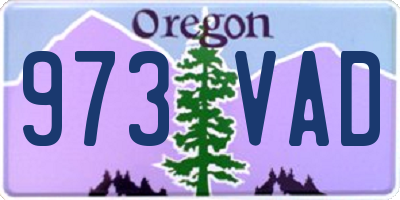 OR license plate 973VAD