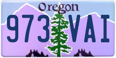 OR license plate 973VAI