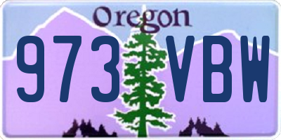 OR license plate 973VBW