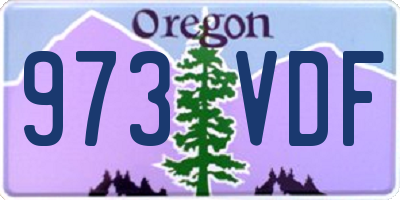 OR license plate 973VDF