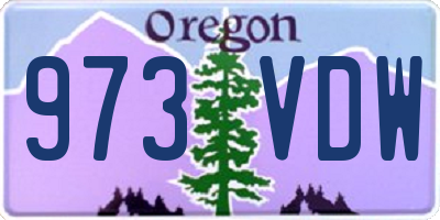 OR license plate 973VDW