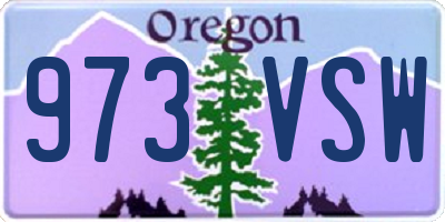 OR license plate 973VSW