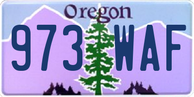 OR license plate 973WAF