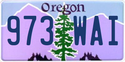 OR license plate 973WAI