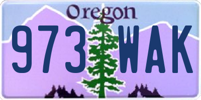 OR license plate 973WAK