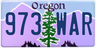 OR license plate 973WAR