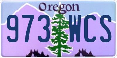 OR license plate 973WCS