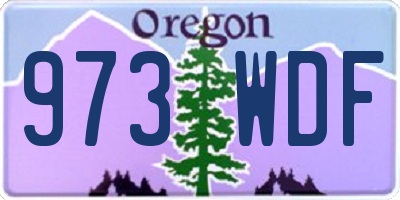 OR license plate 973WDF