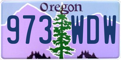 OR license plate 973WDW
