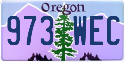 OR license plate 973WEC