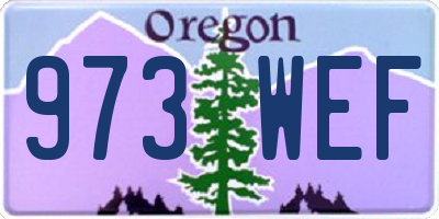 OR license plate 973WEF