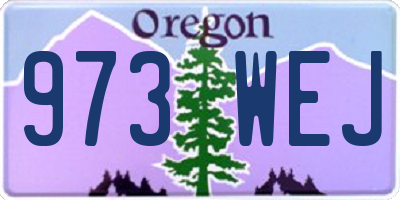 OR license plate 973WEJ