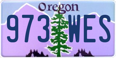 OR license plate 973WES