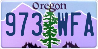 OR license plate 973WFA