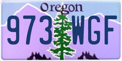 OR license plate 973WGF