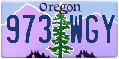OR license plate 973WGY