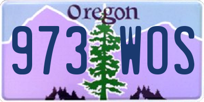OR license plate 973WOS