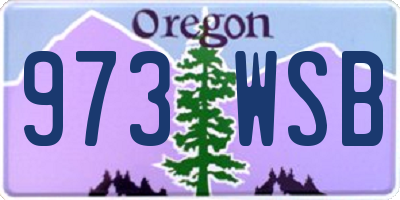 OR license plate 973WSB